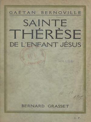 cover image of Sainte Thérèse de l'Enfant Jésus